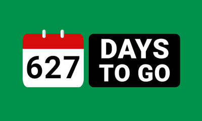 627 days to go last countdown. six hundred and twenty seven days go sale price offer promo deal timer, 627 days only