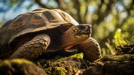 Deurstickers Colossal Wonders of Reserva El Chato: Galapagos Tortoises Revealed © Phrygian