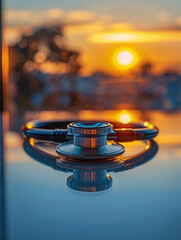 Doctor stethoscope with sunny weather.