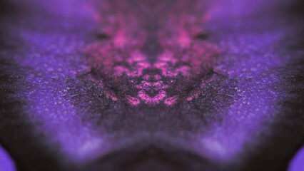 Blur neon glow. Cyber fractal. Defocused purple pink black color shimmering glitter texture paint...