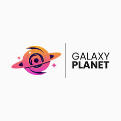 Vector Logo Illustration Galaxy Gradient Colorful Style