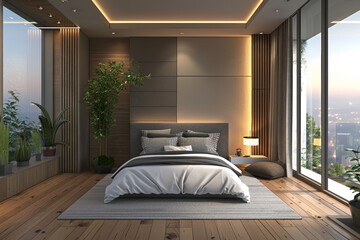 interior design of modern bedroom