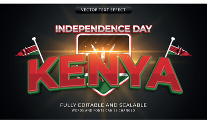 Editable text effects with the theme of independence day of world countries