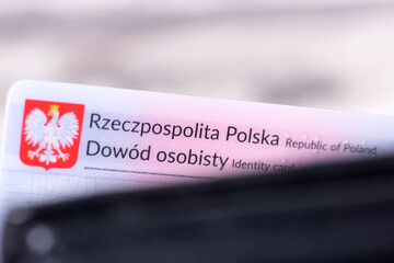Close-up of the Polish identity card