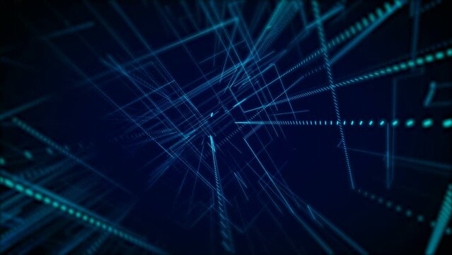 digital maze of wiremesh blue