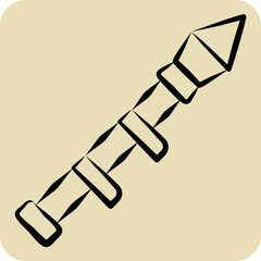 Icon Bazooka. related to Weapons symbol. hand drawn style. simple design editable. simple illustration