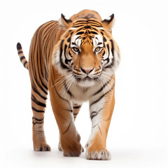 tiger panthera tigris isolated on white background - obrazy, fototapety, plakaty