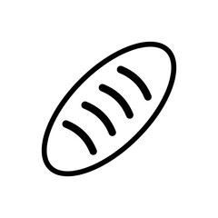 bread icon in black, outline style and transparent background