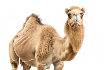 Foto op Plexiglas A camel standing against a white background © Veniamin Kraskov