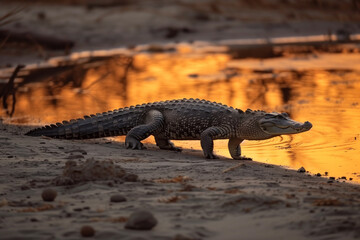 crocodile in the river - 761091962