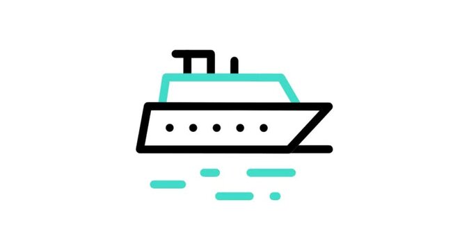 ship in the sea icon animated videos