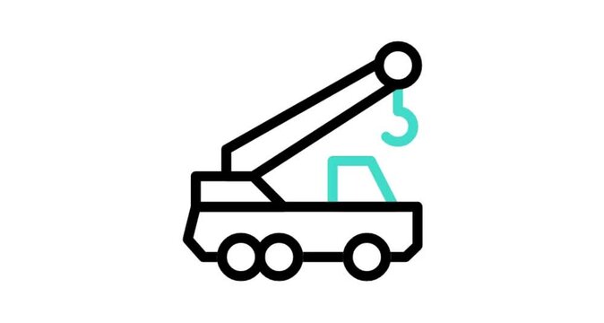 crane and truck icon animated videos