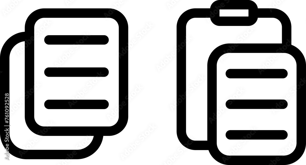 Fototapete copy and paste icon set on transparent background. streamline your projects with copy-paste icons