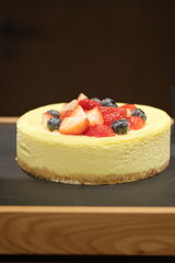 slice of cake with strawberry