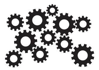 illustration simple gear mechanism vektor 