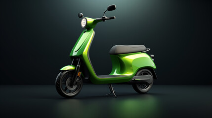 Electric scooter on the way, Green transportation, Electric vehicle, isolated on background