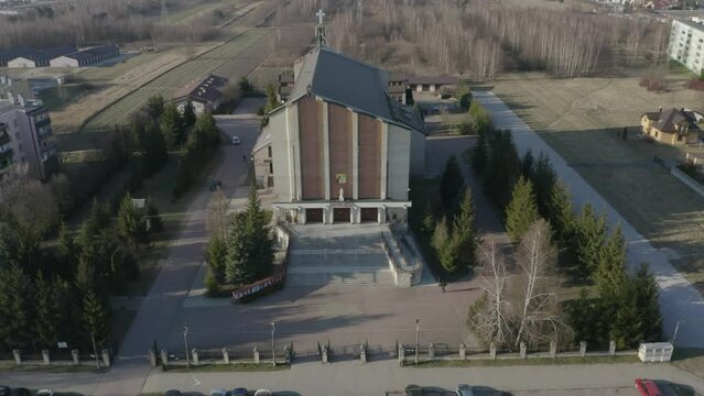 Beautiful Church Opoczno Aerial View Poland