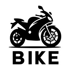 Obraz premium Motorcycle logo vector art illustration black color, a motorcycle logo concept 