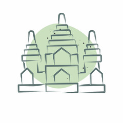 Icon Angkor Wat. related to Cambodia symbol. Color Spot Style. simple design editable. simple illustration