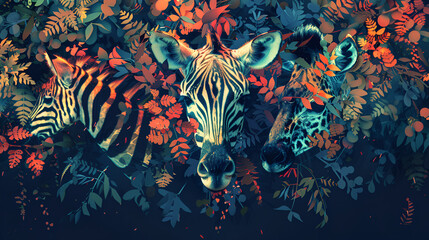 World Wildlife Day with the animals in abstract representation Illustration. Generative ai 