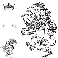 heraldic lion pack collection illustration in vector format