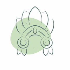 Icon Indian Red Crown. related to Indigenous People symbol. Color Spot Style. simple design editable. simple illustration