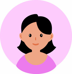 Abstract illustration of female face shape cartoon 