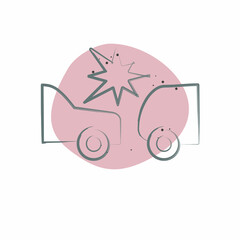 Icon Accident. related to Car ,Automotive symbol. Color Spot Style. simple design editable. simple illustration