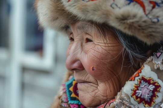A Yakut woman with a national instrument