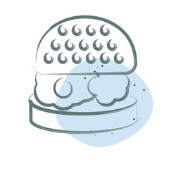Icon Hamburger. related to Breakfast symbol. Color Spot Style. simple design editable. simple illustration