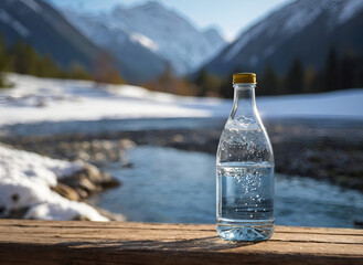 Captivating Crystal Water: Stunning Bottle & Glass Pouring - Adobe Stock