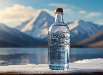Captivating Crystal Water Pouring: Stunning Bottle & Glass Imagery on Adobe Stock