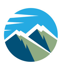 logo illustration of high mountains