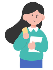 귀여운 대학생 일러스트