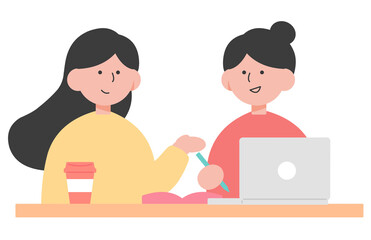 귀여운 느낌의 대학생 일러스트