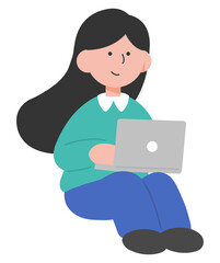 귀여운 대학생 일러스트