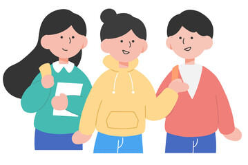 귀여운 느낌의 대학생 일러스트