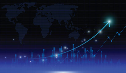 Stock market and trading.trend of graph vector design.Corporate future growth plan.digital graph.	