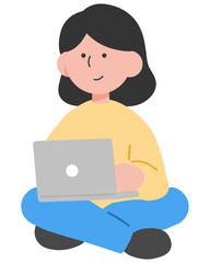 귀여운 대학생 일러스트