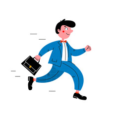 Vector illustration of a businessman running