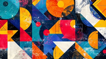 Modern surrealism geometric abstract background