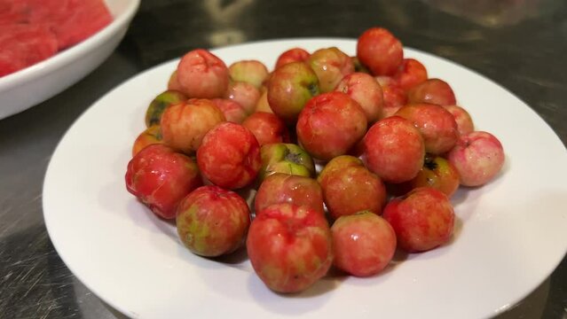 turkish cherry, fruits Small berries similar to an apple are called Japanese Vietnamese Chinese cherries