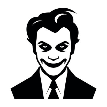 black vector joker icon on white background