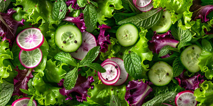 Salada Fresca de Vegetais Verdes e Vibrantes