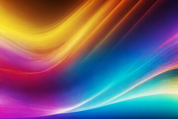 Fototapeta premium Colorful growing light wave effect in depth, abstract technology background