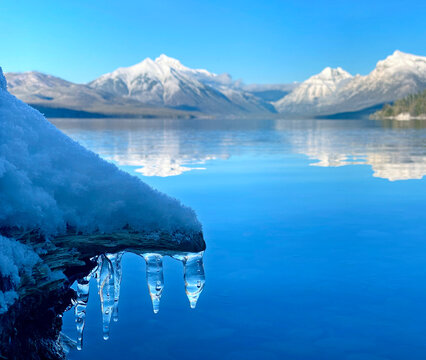 Icicles at Lake McDonald in Glacier National Park