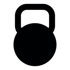 black vector kettlebell icon on white background