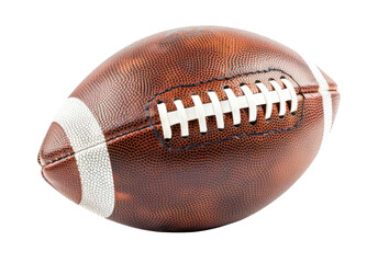 Brown American football ball isolated on transparent background