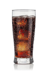 Fototapeta na wymiar A refreshing glass of cola with ice cubes for a cool pick-me-up