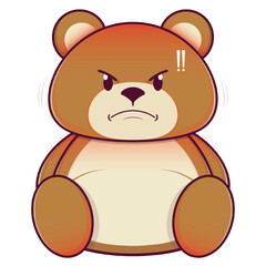 bear angry face cartoon cute